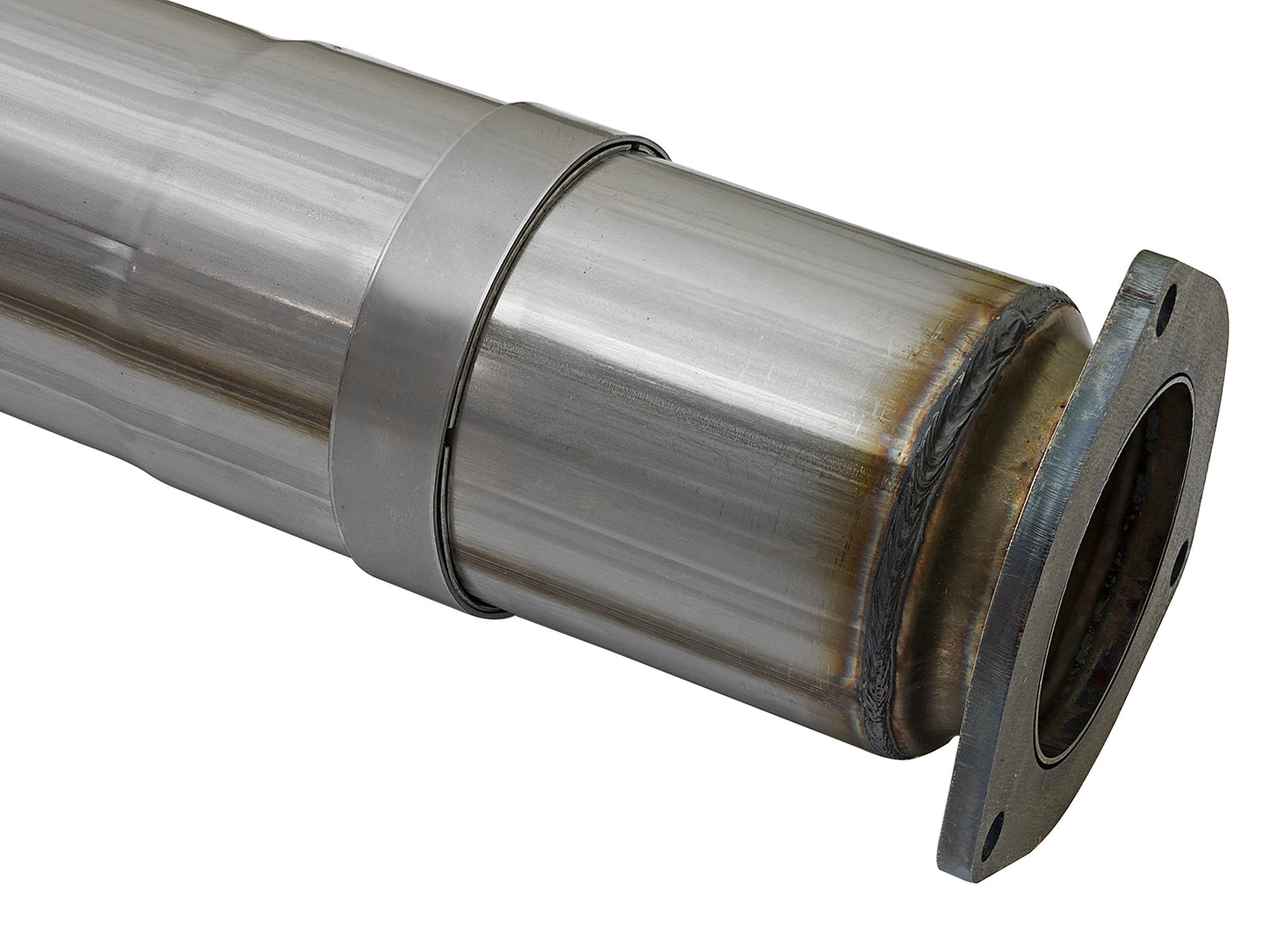 aFe Large Bore-HD 5 IN 409 Stainless Steel DPF-Back Exhaust System w/Black Tip - Ford 2017-2026 6.7L