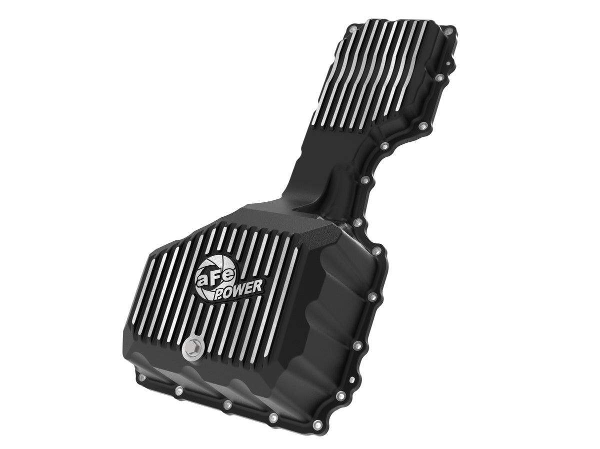 aFe Pro Series Engine Oil Pan Black w/ Machined Fins - Chevy/GMC 2017-2019 6.6L