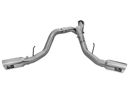 aFe Large Bore-HD 4 IN 409 Stainless Steel DPF-Back Exhaust System w/Polished Tip - Ford 2011-2014 6.7L