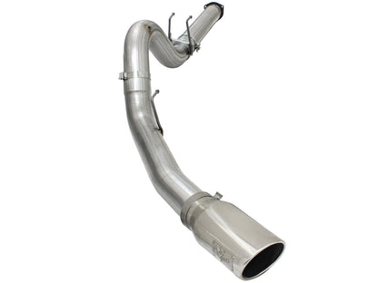 aFe Large Bore-HD 5 IN 409 Stainless Steel DPF-Back Exhaust System w/Polished Tip - Ford 2015-2016 6.7L