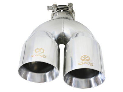 aFe Takeda 304 Stainless Steel Clamp-on Exhaust Tip Polished - 49T25484-P122