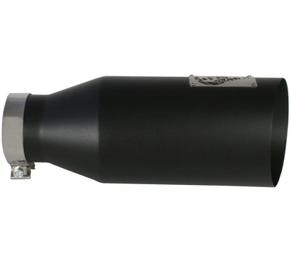 aFe MACH Force-Xp 409 Stainless Steel Clamp-on Exhaust Tip Black - 49-92023-B