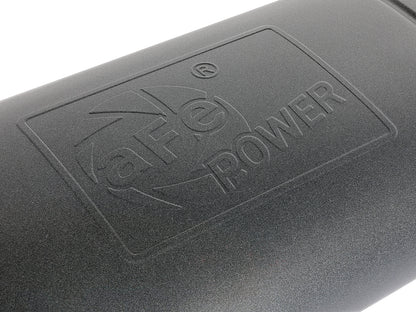 aFe MACH Force-Xp 409 Stainless Steel Muffler w/ High-Temp Metallic Black finish - Body Height 5 in, Body Length 22 in