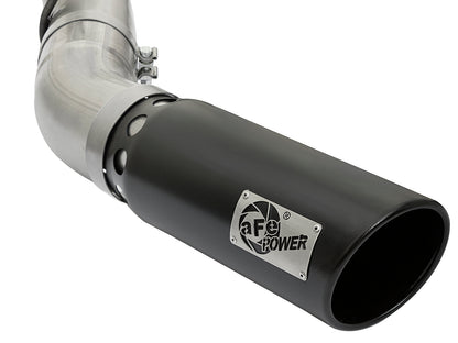 aFe Large Bore-HD 4 IN 409 Stainless Steel DPF-Back Exhaust System w/Black Tip - Chevy/GMC 2017-2019 6.6L