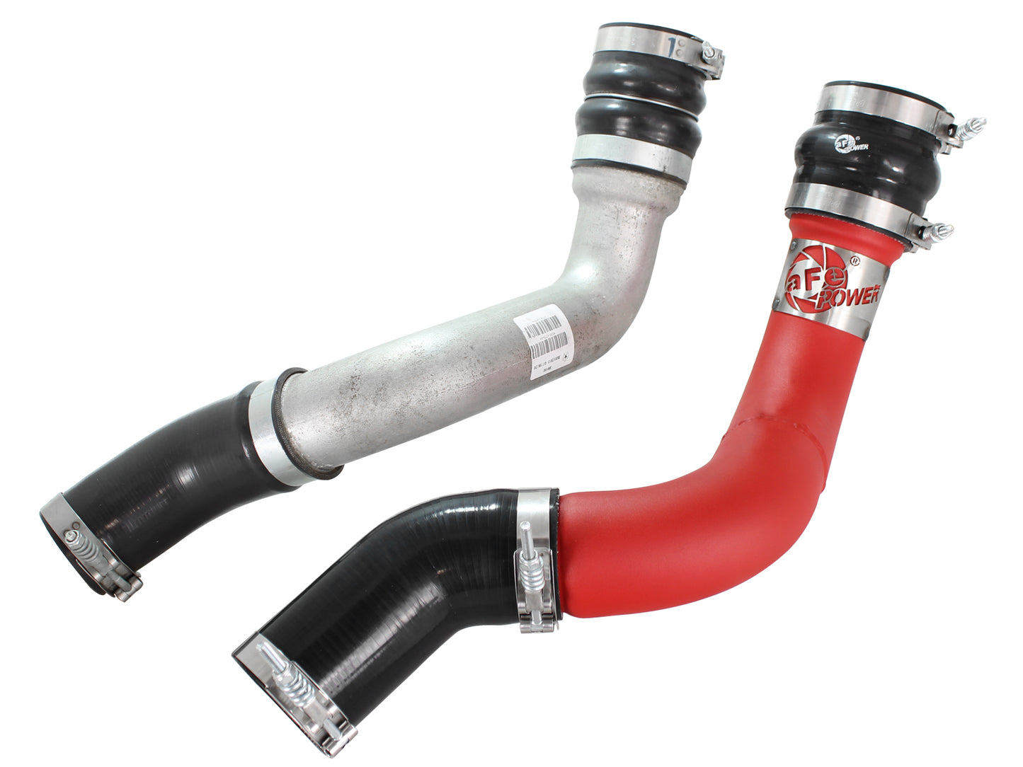 aFe BladeRunner 3 IN Aluminum Hot and Cold Charge Pipe Kit Red - Ram 2013-2018 6.7L