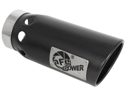 aFe MACH Force-Xp 409 Stainless Steel Clamp-on Exhaust Tip Black Right Side Exit - 49T40501-B121