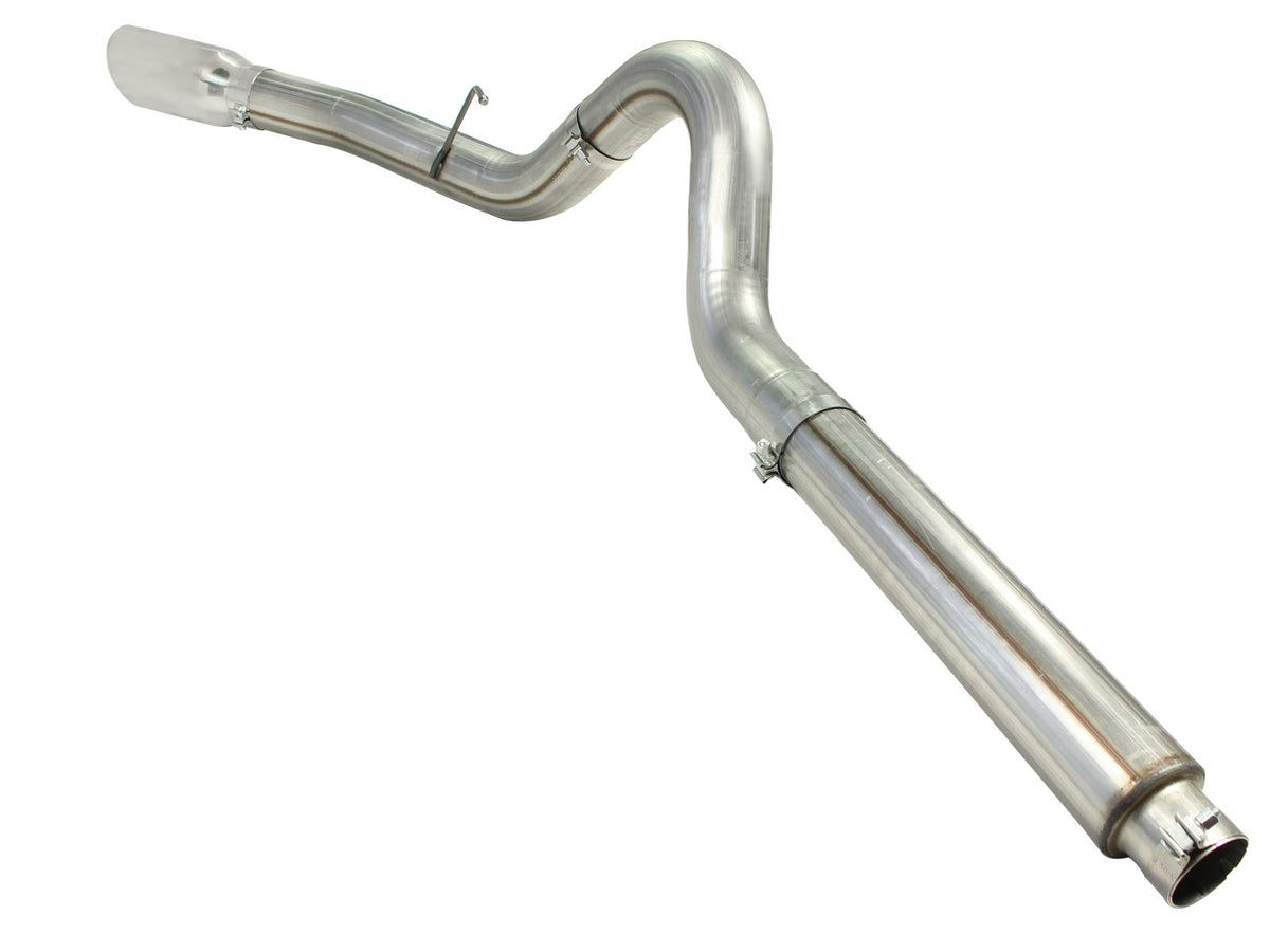 aFe Large Bore-HD 5 IN 409 Stainless Steel DPF-Back Exhaust System w/Polished Tip - Ford 2008-2010 6.4L