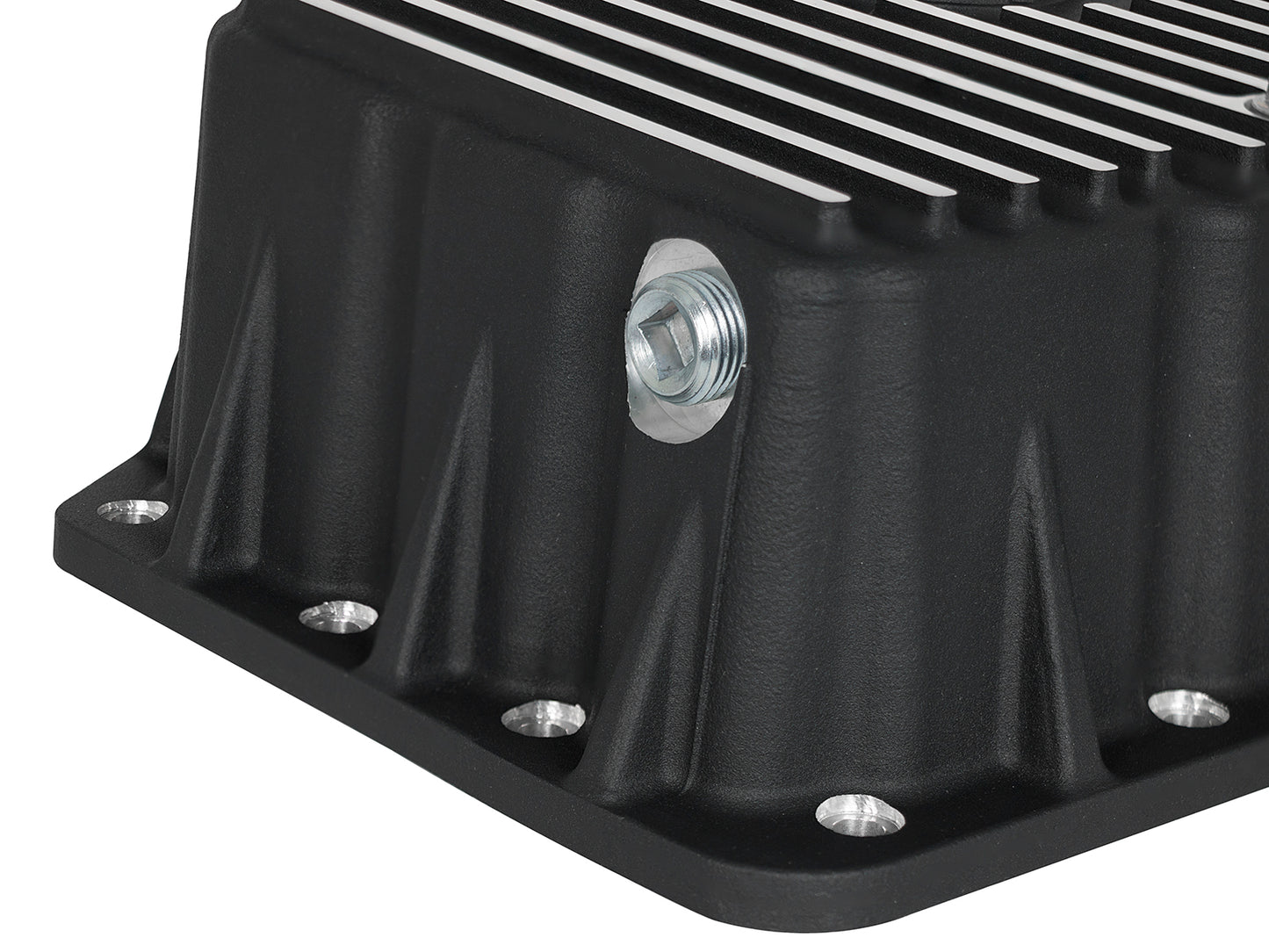 aFe Pro Series Engine Oil Pan Black w/ Machined Fins - Ford 2011-2026 6.7L