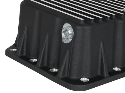 aFe Pro Series Engine Oil Pan Black w/ Machined Fins - Ford 2011-2026 6.7L