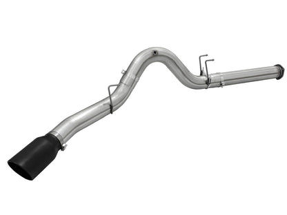 aFe Large Bore-HD 5 IN 409 Stainless Steel DPF-Back Exhaust System w/Black Tip - Ford 2015-2016 6.7L