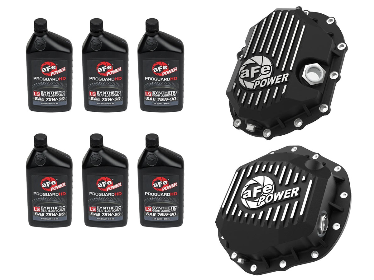 aFe Front & Rear Differential Cover Package w/ Oil - Chevy/GMC 2020-2026 6.6L