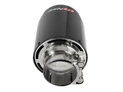 aFe MACH Force-Xp 304 Stainless Steel Clamp-on Exhaust Tip Carbon Fiber - Carbon Fiber, Outlet Inside Diameter 4.5 in
