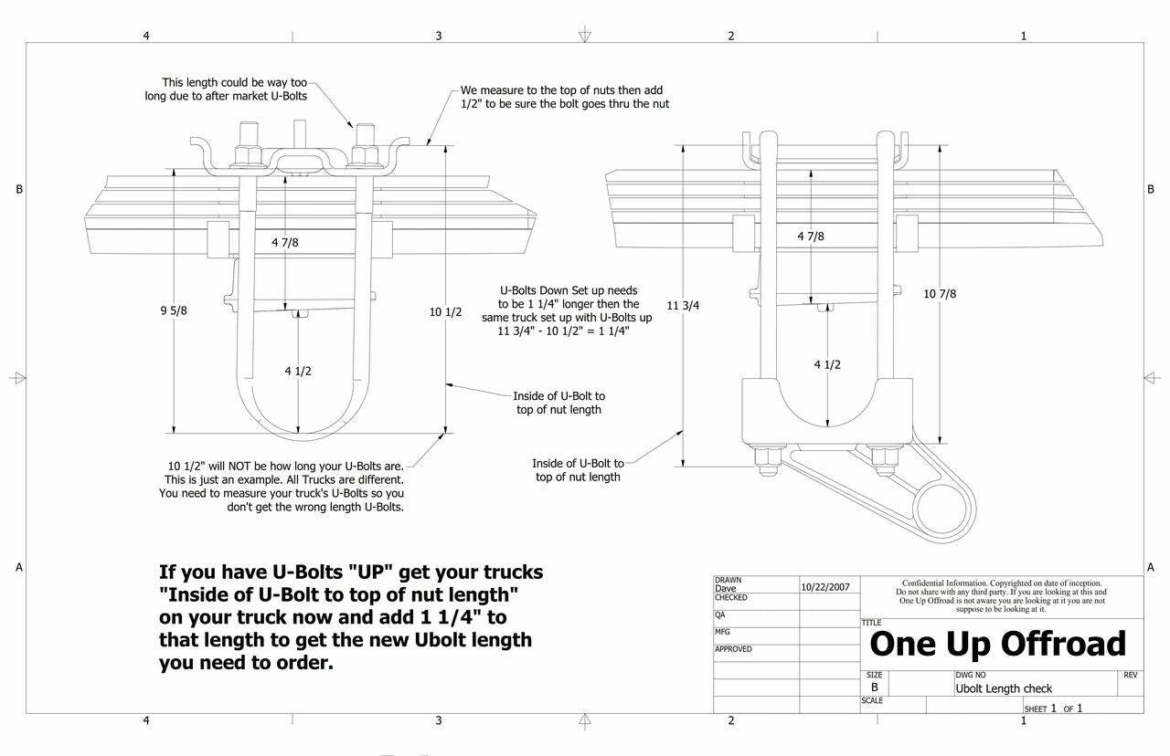 S&B Under Axle Bar Mount, 3 in thru 3-3/8 in Axle, U-Bolts Down