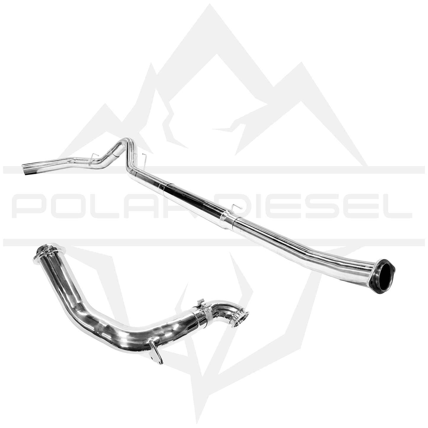 Polar 2023-2026 Ford Powerstroke 6.7L 304SS 5” Polished Downpipe Back Exhaust & Downpipe Package