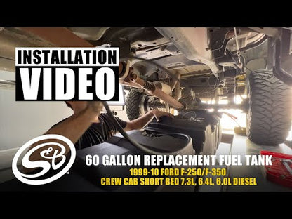 S&B 60 Gallon High-Capacity Fuel Tank for 1999-2007 Ford F250, F350 Powerstroke 7.3L, 6.0L Crew Cab Short Bed