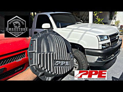 PPE Heavy Duty Cast Aluminum Rear Differential Cover GM/Ram 2500/3500 HD Raw PPE Diesel Silver