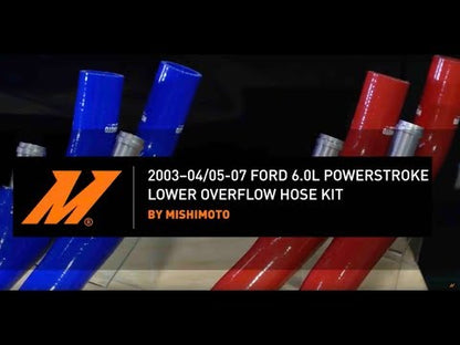 Mishimoto Lower Overflow Hose, Blue, fits Ford 6.0L Powerstroke 2005-2007